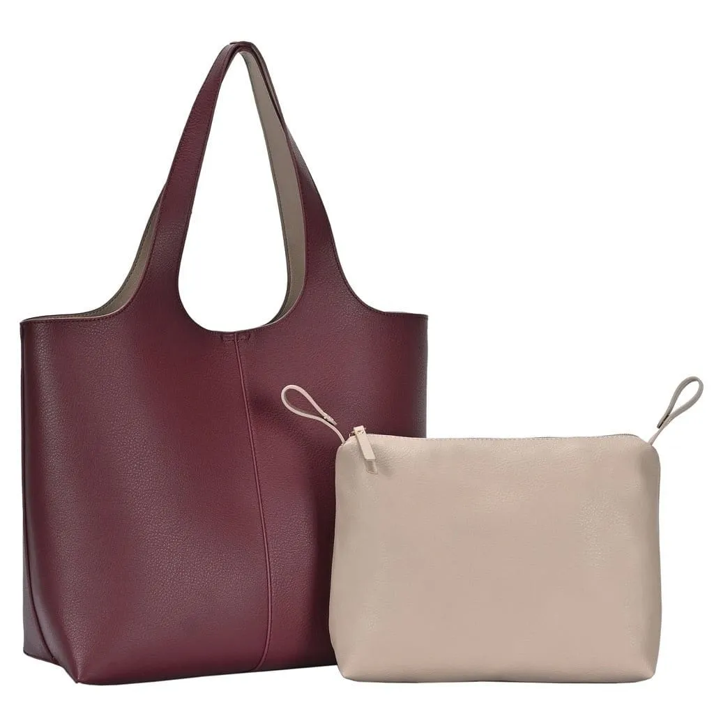 Light Travel Sustainable Fabric BGW81617 Monogrammable Modern Shoulder Tote w/ Removable Pouch