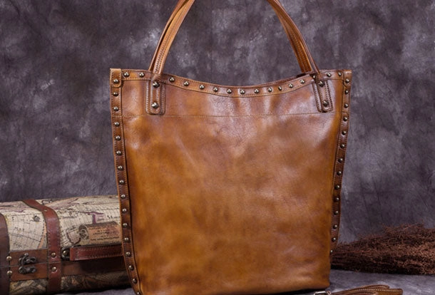 Refined Construction Smart fashion accessory Genuine Leather Handbag Vintage Tote Bag Shoulder Bag Purse For Women