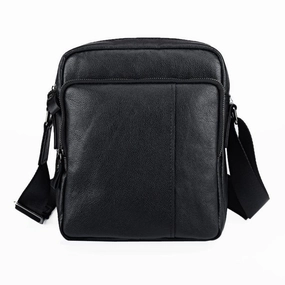 Modern Gear Modern Design BADASS Black LEATHER MENS Small Ipad SHOULDER BAG SIDE BAG COURIER BAG MESSENGER BAG FOR MEN
