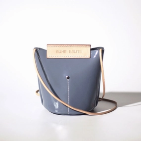 Soft Leather Feel Functional Style Handmade Fashion Women Leather bucket crossbody bag Barrel shoulder bag for women