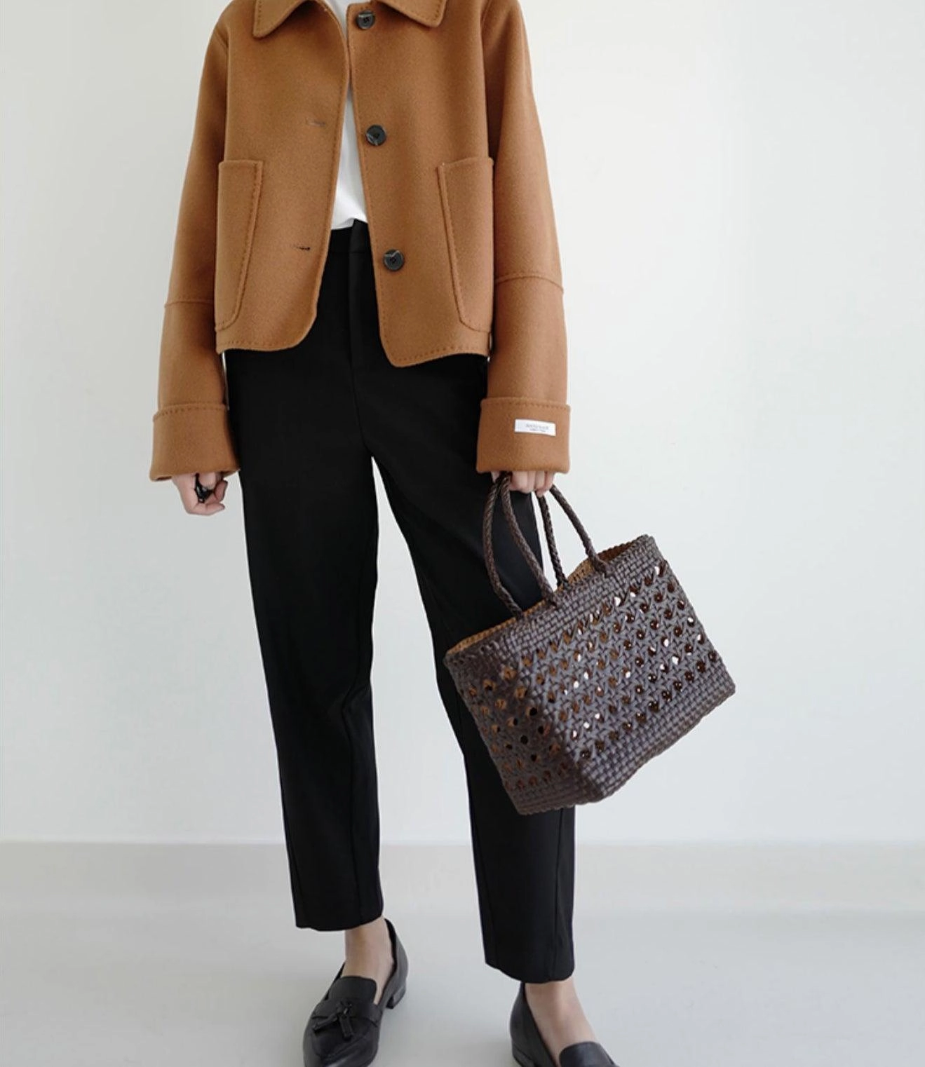 All Season Easy Portability Genuine Leather Hand Woven Cuboid Shaped Ladies Tote Bag | Open Rattan Woven Triple Jump Bamboo Ladies Hobo Holiday Bag, Weekend Basket Bag