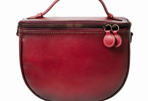 Handmade Genuine Leather Round Handbag Bag Crossbody Bag Shoulder Bag Purse For Women Modern Lifestyle
