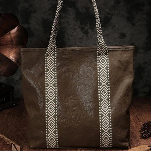Vertical Dark Green Leather Tote Bag Womens Green Shopper Tote Handbag Purse Light Design