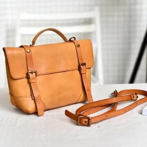 Eco-Friendly Fabric Modern Aesthetic Vintage Italy Cowhide Leather Messenger Bag | Leather Shoulder Bag | Handmade Hand Bag | Leather Contrast Color Crossbody Bag