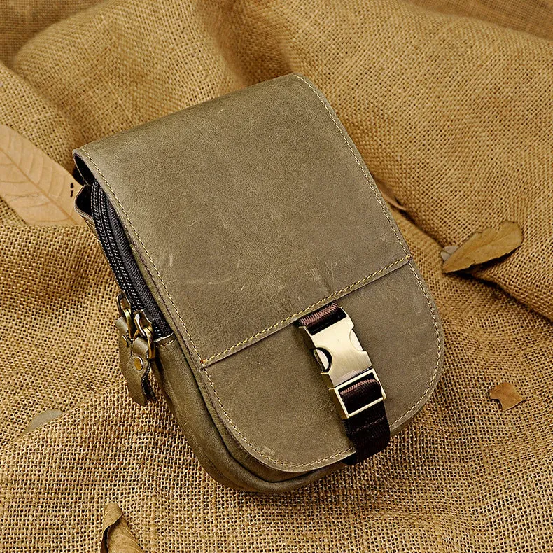 Vintage Leather Cigarette Case Belt Pouch for Men Waist Bags BELT BAG For Men Fashion Accessory