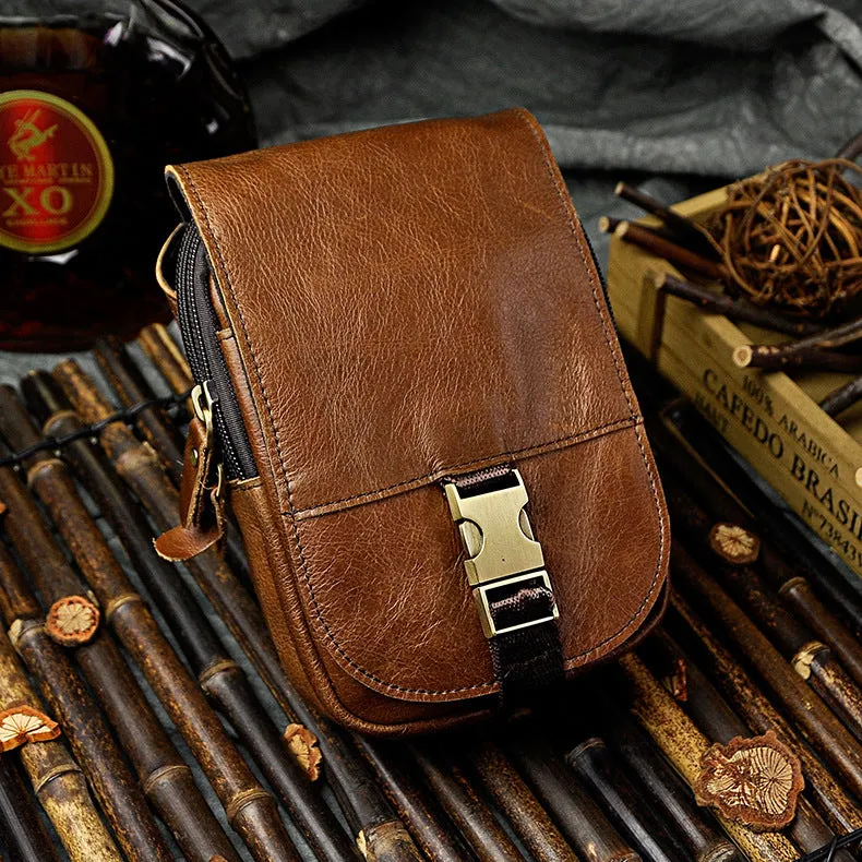 Vintage Leather Cigarette Case Belt Pouch for Men Waist Bags BELT BAG For Men Elegant Details