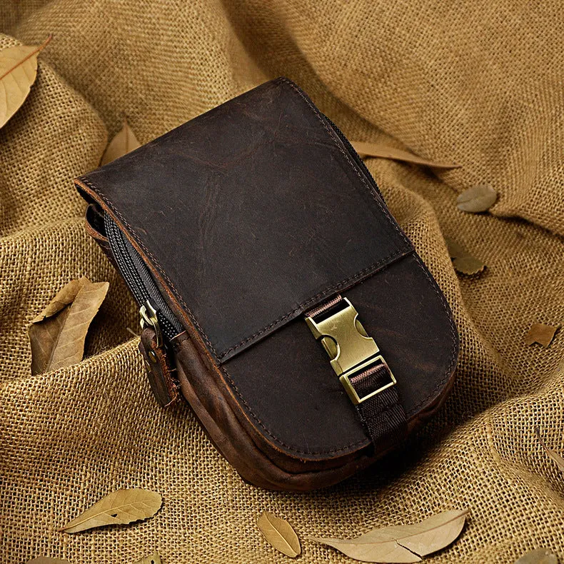 Elegant Performance Outdoor Travel Vintage Leather Cigarette Case Belt Pouch for Men Waist Bags BELT BAG For Men