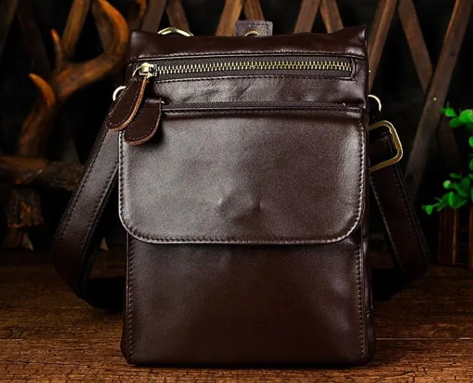 Elegant Simplicity Vintage Mens Leather Belt Pouch Holster Side Bag Belt Case Waist Pouch for Men