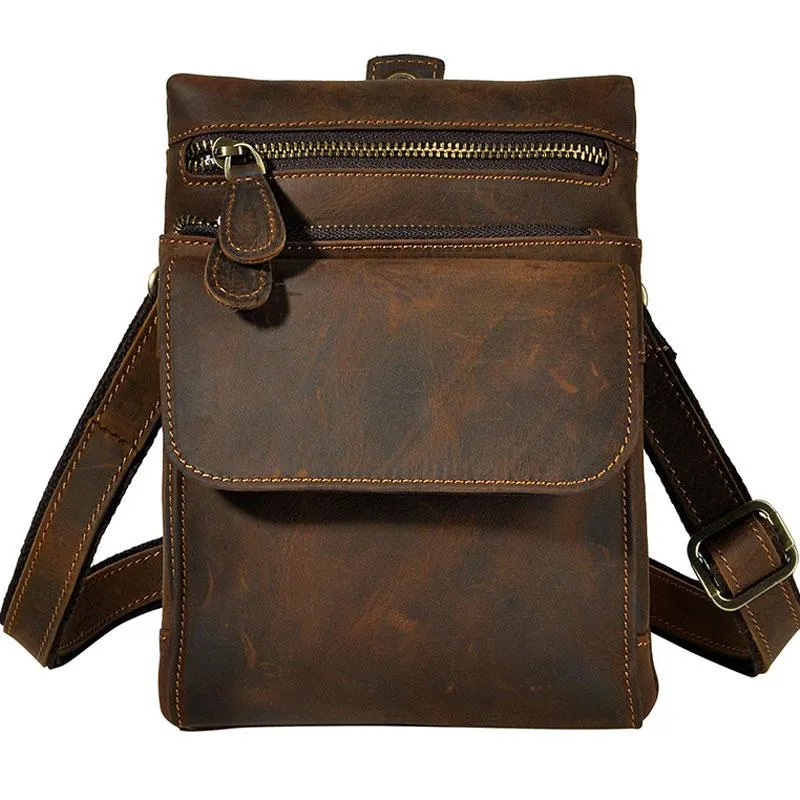 Travel Ready Vintage Mens Leather Belt Pouch Holster Side Bag Belt Case Waist Pouch for Men