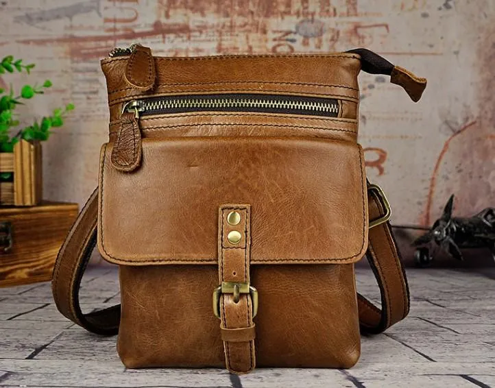 Vintage Mens Leather Side Bag Belt Pouch Holster Belt Case Waist Pouch for Men Refined performance Elegant Style