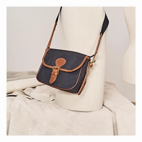 Simple Journey Contemporary Touch Vintage Black Nylon Leather Mens Small Messenger Bag Courier Bag Postman Bag for Men