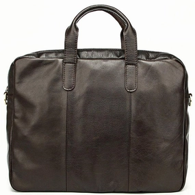 Reinforced Corner Polished Look Vintage Coffee Mens Leather Briefcase Work Handbag Black 14'' Laptop Briefcases For Men