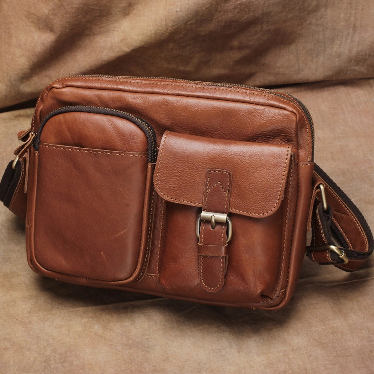 Daily Storage Simple Utility Vintage Leather Men Messenger Bag Shoulder Bag CrossBody Bag For Men