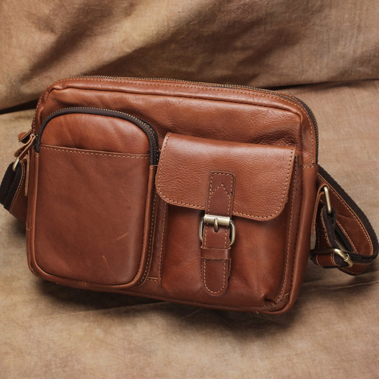 Vintage Leather Men Messenger Bag Shoulder Bag CrossBody Bag For Men Casual Style