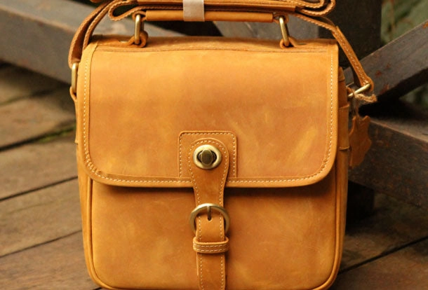 Compact Journey Vintage Leather Mens Camera Bag Shoulder Bag Messenger for men