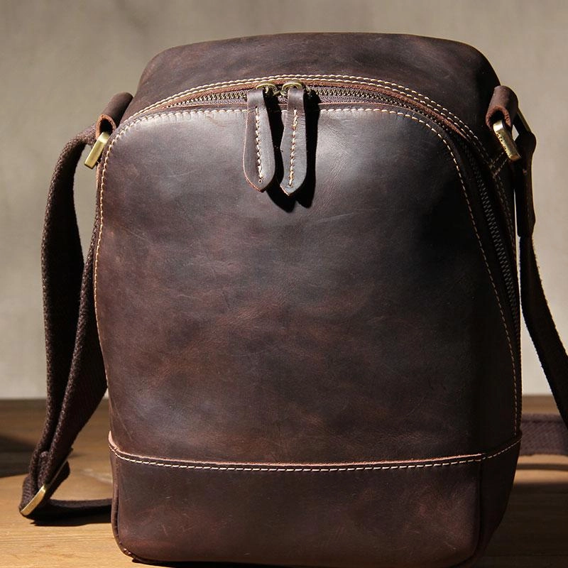Compact Companion Vintage Leather Mens Cool Small Messenger Bag Shoulder Bag for Men