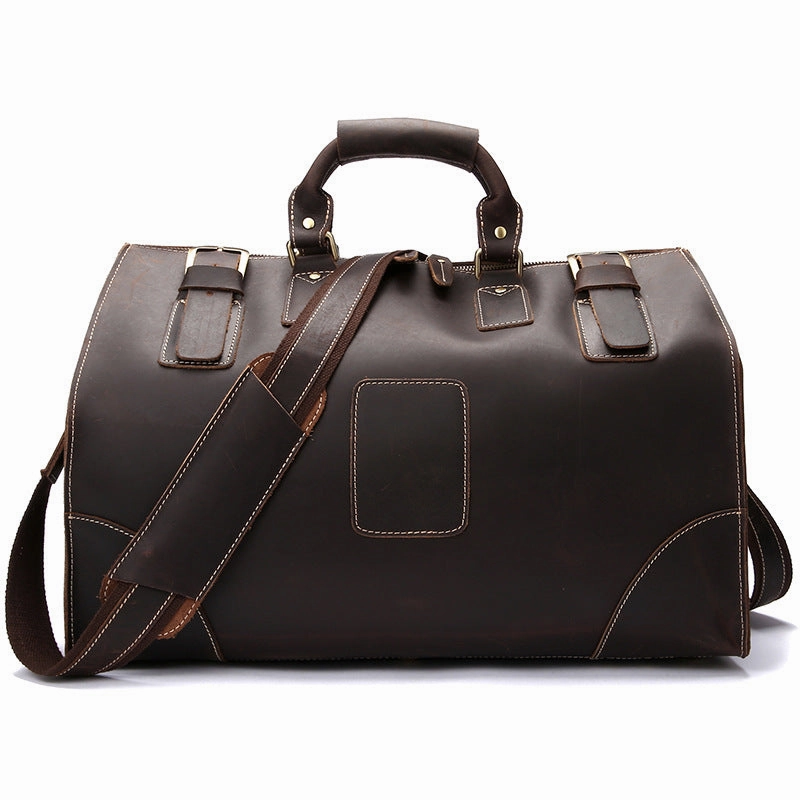 Vintage Leather Mens Large Weekender Bag Travel Bag Duffle Bag Sleek Backpack Sturdy Shell
