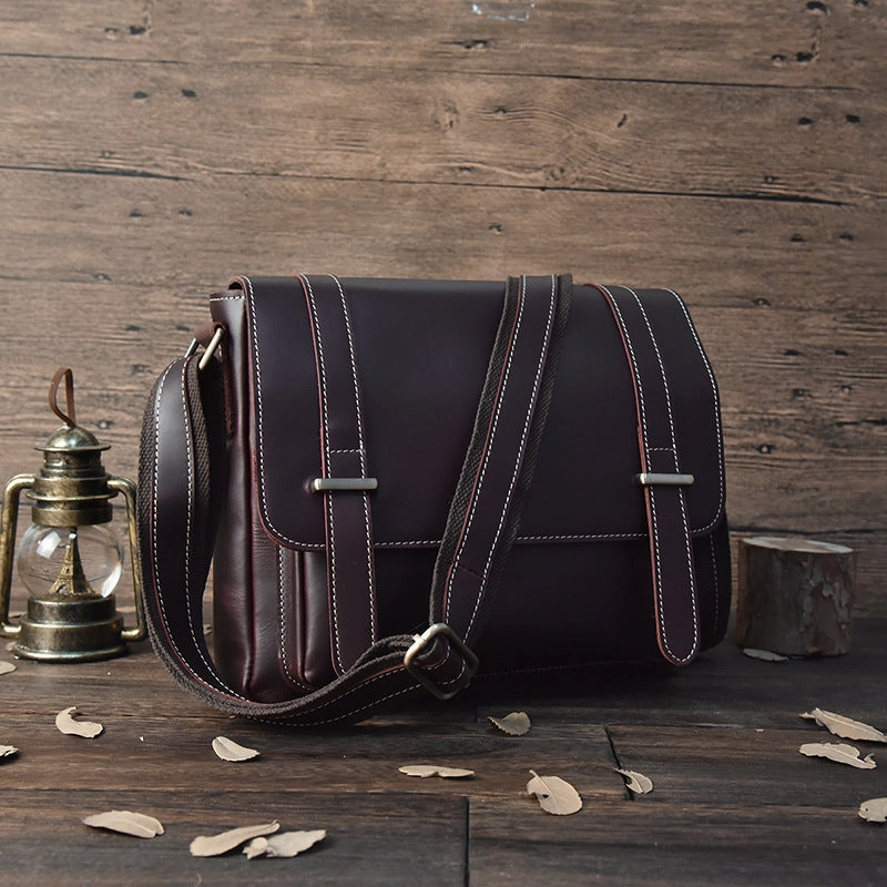 Smart Comfort Travel Utility Vintage Leather Messenger Bag Shoulder Bag CrossBody Bag For Men