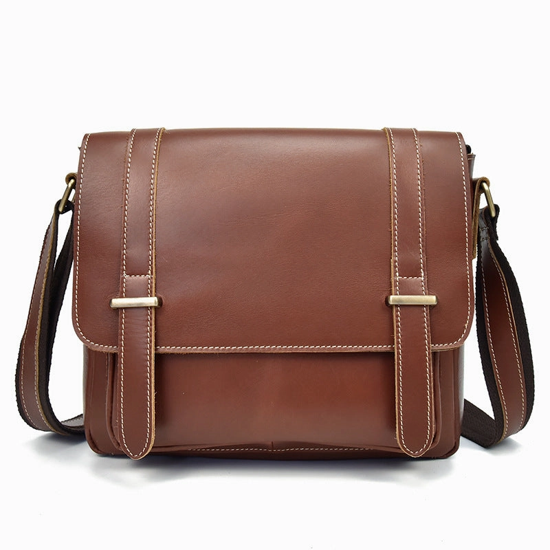 Vintage Leather Messenger Bag Shoulder Bag CrossBody Bag For Men Everyday Durability Elegant Durability