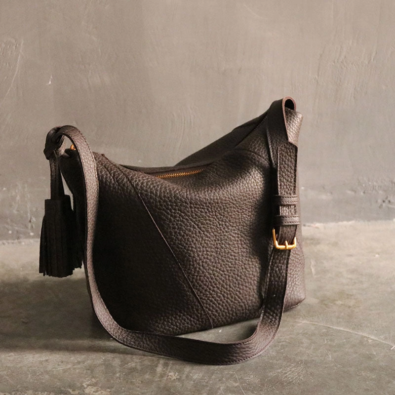 Vintage LEATHER WOMEN Bucket Shoulder Purse SHOULDER BAG Purse FOR WOMEN Daily Carry