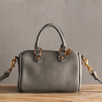 Vintage LEATHER WOMEN Mini Boston Handbag Purse SHOULDER BAG Purses FOR WOMEN Outdoor Travel Fashion highlight