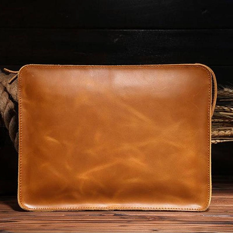 Lightweight Function Vintage Small Leather Mens Messenger Bag Clutch Wristlet Shoulder Bag for Men
