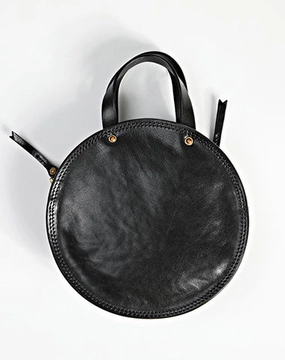 Refined Form Vintage Womens Coffee Leather Round Handbag Purses Coffee Round Shoulder Bag Crossbody Handbag for Women