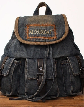 Vintage Womens Denim Backpacks School Backpack Blue Denim School Rucksack For Women Urban Ready Design Everyday Use Functional Outdoor Utility