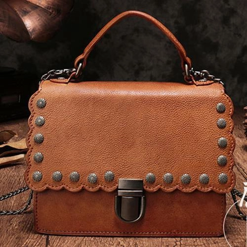 Smart Utility Vintage Womens Leather Handbags Purse Brown Satchel Handbags Shoulder Crossbody Bags for Ladies