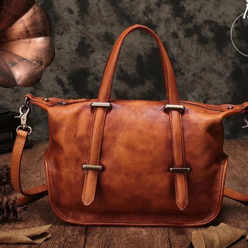 Work Essential Daily Fashion Vintage Womens Purple Leather Handbag Purse Shoulder Handbags Crossbody Bags for Ladies