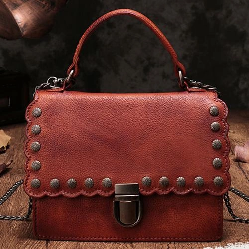 Shoulder Fit Affordable option Vintage Womens Red Leather Handbags Purse Satchel Handbags Shoulder Crossbody Bags for Ladies