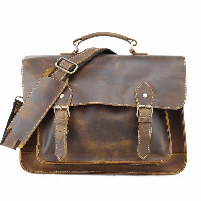 Soft Texture Vitnage Brown Leather Men's Camera Messenger Bag SLR SIDE BAG Camera Handbag For Men