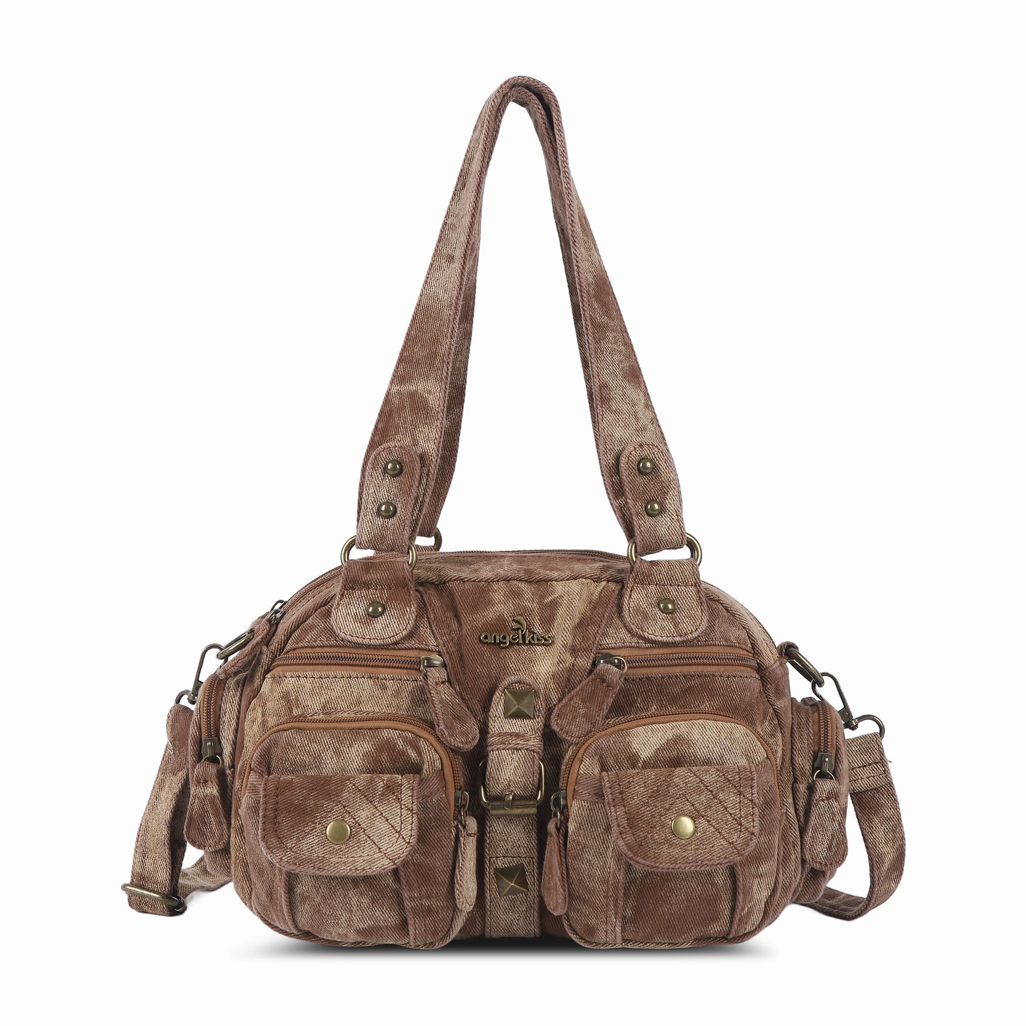 Durable Canvas Material Modern Commuter Style Washed Leather  denim design Handbag Unique Style For Women Crossbody Bag