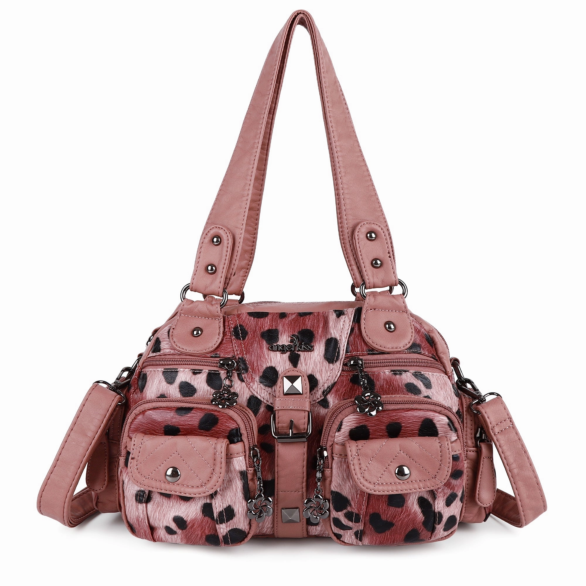 Washed Leather  Leopard print waterproof Handbag Unique Style For Women shoulder bag Casual Daily Style Strong build ensures that the bag will last through daily use