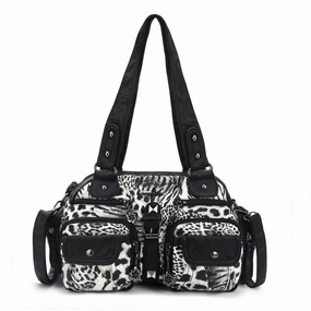 Practical for busy individuals who prefer hands-free convenience Washed Leather  Leopard print waterproof Handbag Unique Style For Women shoulder bag