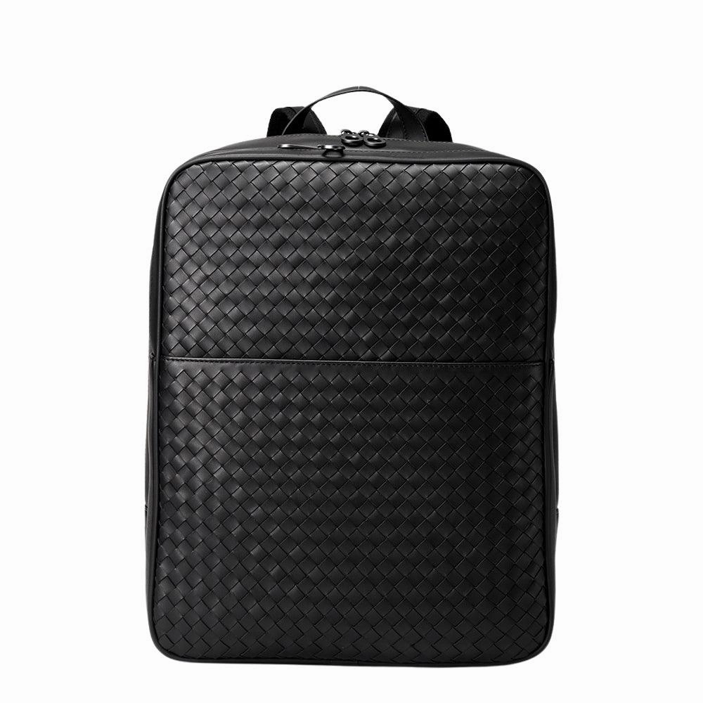 Elegant Business 14-Inches Handcrafted Woven Cowhide Leather Laptop Backpack For Women or Men Weekend Escape Sport Lifestyle