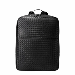 Elegant Business 14-Inches Handcrafted Woven Cowhide Leather Laptop Backpack For Women or Men Weekend Escape Sport Lifestyle