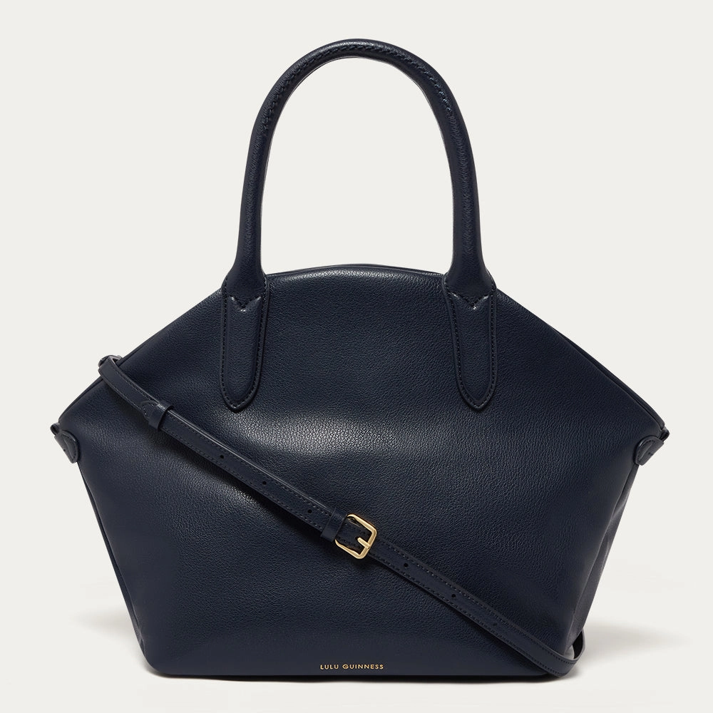 NAVY LEATHER SIMONE TOTE BAG Urban Aesthetic