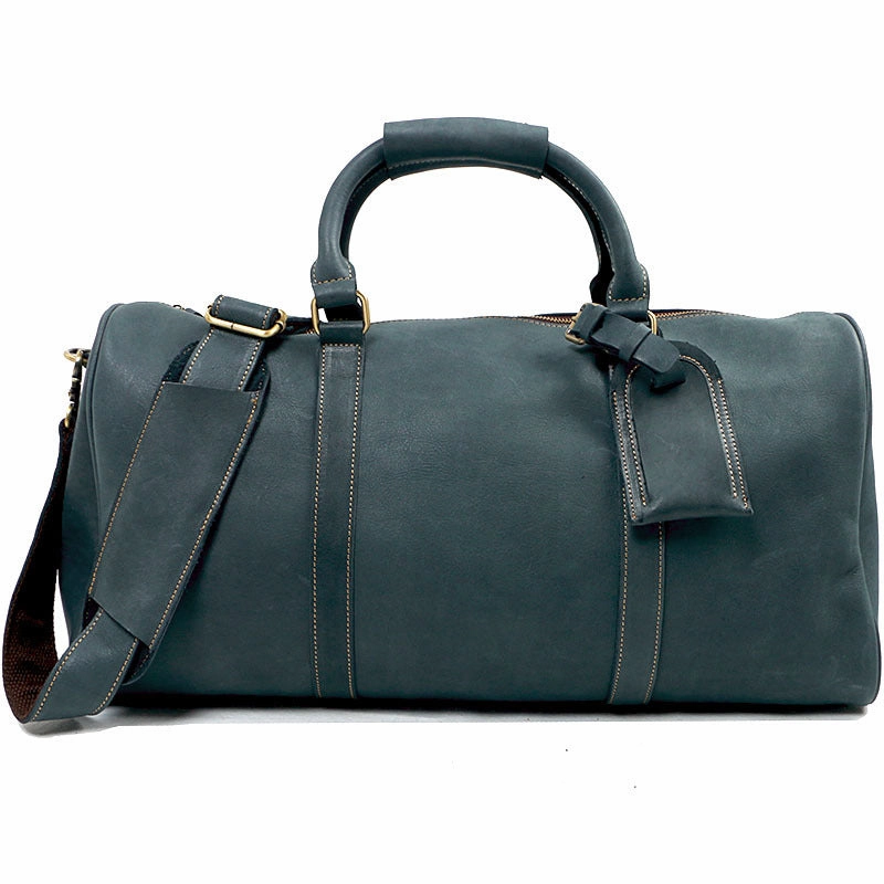Vintage Leather Mens Large Weekender Bags Cool Travel Bag Duffle Bag for Men Extra Compartments Quick-Release Design