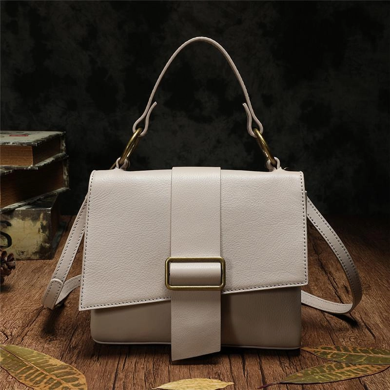 Timeless Mood White Womens Fashion Leather Handbag Satchel Bags Stylish Brown Shoulder Purses for Ladies