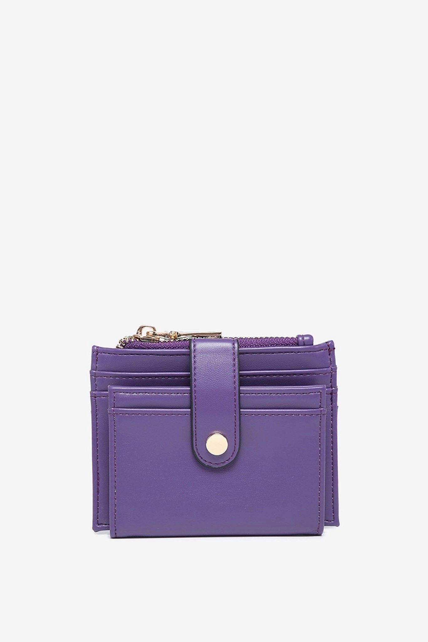 Refined Finish WL1904 Mini Snap Button Wallet & Cardholder w/ Zipper Pocket