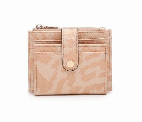 Compact Profile WL1904 Mini Snap Button Wallet & Cardholder w/ Zipper Pocket