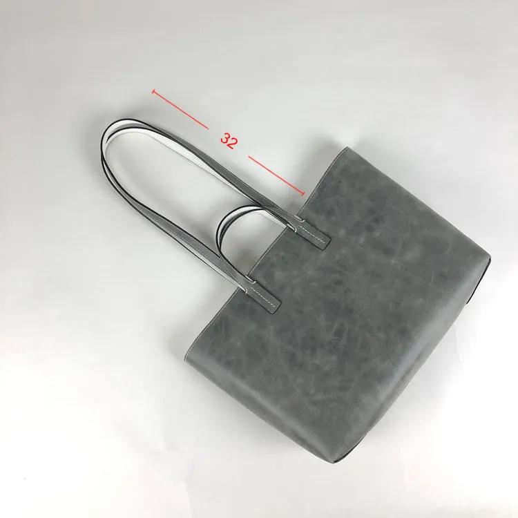 Party Style Urban Everyday Womens Light Gray Leather Shoulder Tote Bags Best Tote Handbag Shopper Bags Purse for Ladies