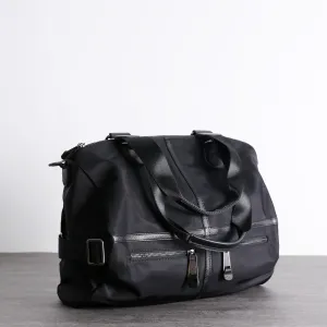 Womens Nylon Leather Travel Shoulder Handbags Womens Black Nylon Gym Purse Nylon Work Handbag Purse for Ladies Recycled Nylon