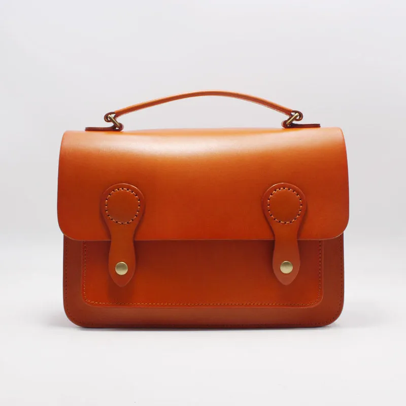 Womens Red Brown Leather Satchel Crossbody Bag Handmade School Handbag Shoulder Bag for Ladies Stylish briefcase carrier Spacious tote for shopping