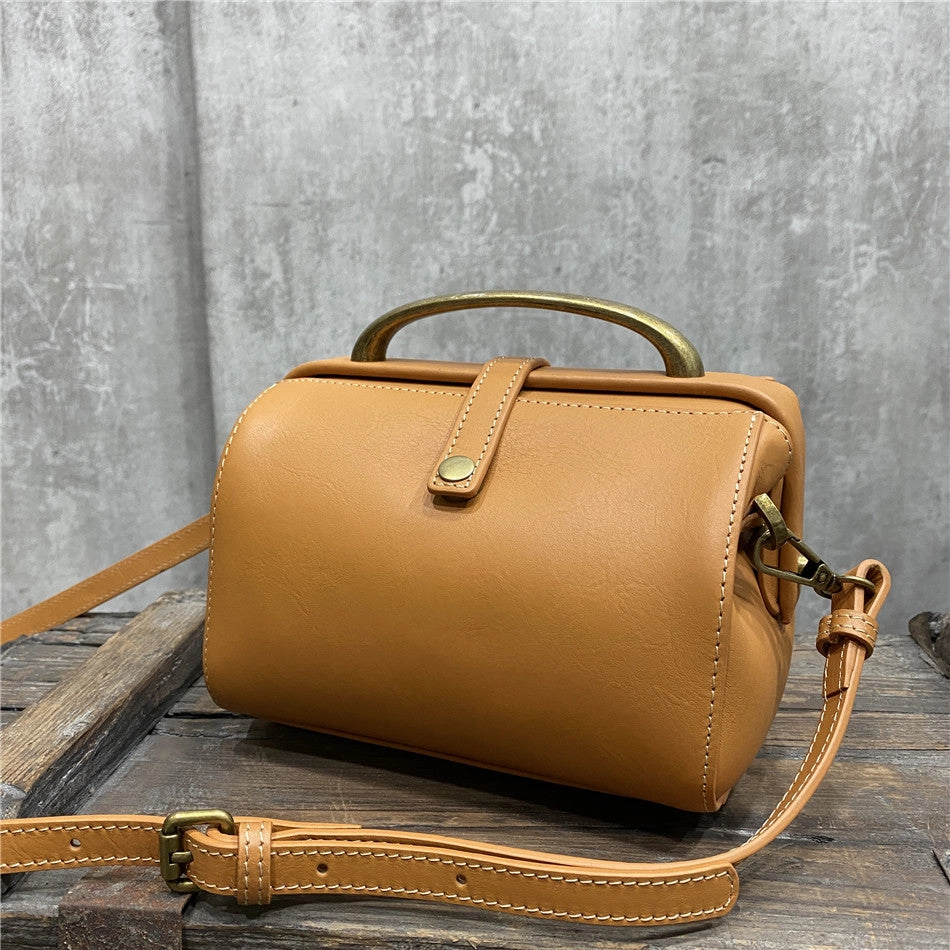 Womens Black Leather Doctor Handbag Purses Classic Black Doctor Crossbody Purse for Women Recycled Nylon