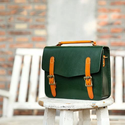 Womens Handmade Coffee Leather Satchel Handbag Cambridge Structured Satchel Shoulder Purse Sophisticated Lifestyle