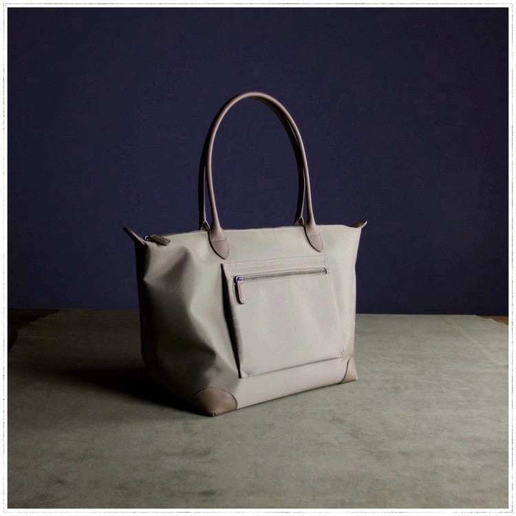 Womens Khaki Nylon Shoulder Tote Large Khaki Nylon Handbag Purse for Ladies Casual Trend