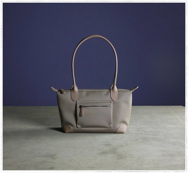 Unisex Appeal Timeless Vision Womens Khaki Nylon Shoulder Tote Small Khaki Nylon Handbag Purse for Ladies