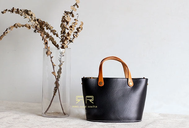 Womens Leather Bucket Bag Shopper Bag Leather Handbag Shoulder Bag for Women Refined Mood